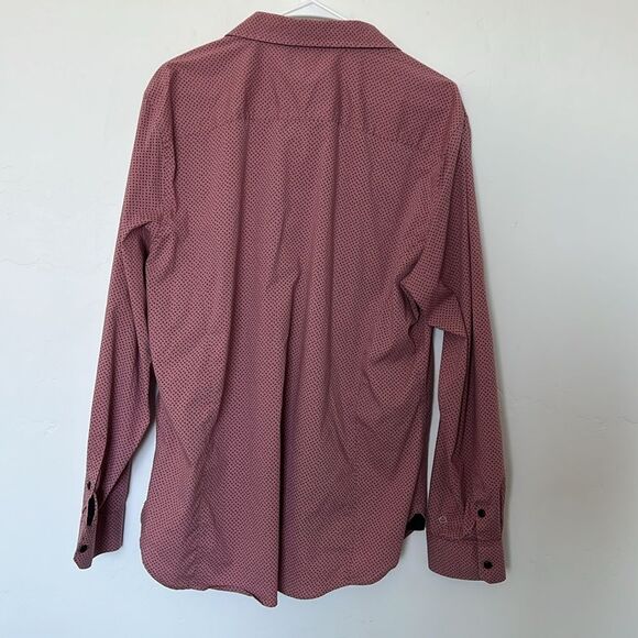 GBG Guess Los Angeles Men’s Button Down Shirt Pink Black Dot Print XL - Picture 3 of 3